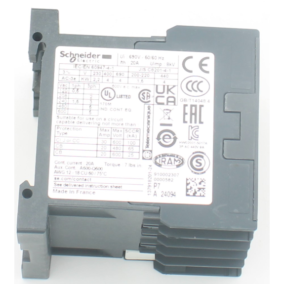 Schütz, TeSys K, 3P, AC-3/AC-3e, 440V 9A, Hilfskontakt 1 Öffner, 230V AC Spule-Beschreibung lesen