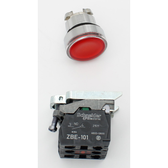 Schneider Electric - Leuchtdrucktaster, Harmony XB4, Metall, 22mm, rot, unbeschriftet, univ. LED, glatte Kalotte-Beschreibung lesen