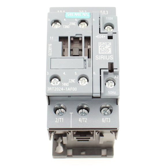 Siemens - Leistungsschütz, AC-3e/AC-3, 12 A, 5,5 kW / 400 V, 3-polig, AC 110 V, 50 Hz, Hilfskontakte: 1 S + 1 Ö-Beschreibung lesen