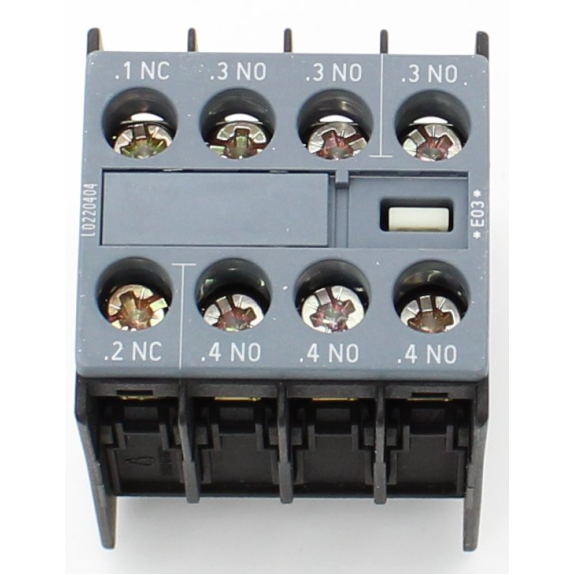 Siemens - Hilfsschalter, frontseitig, 3 S + 1 Ö, .1/.2, .3/.4, .3/.4, .3/.4, Strombahn: 1 Ö, 1 S, 1 S, 1 S-Beschreibung lesen