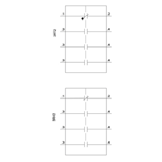Siemens - Hilfsschalter, frontseitig, 3 S + 1 Ö, .1/.2, .3/.4, .3/.4, .3/.4, Strombahn: 1 Ö, 1 S, 1 S, 1 S-Beschreibung lesen