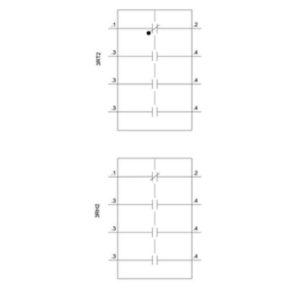 Siemens - Hilfsschalter, frontseitig, 3 S + 1 Ö, .1/.2, .3/.4, .3/.4, .3/.4, Strombahn: 1 Ö, 1 S, 1 S, 1 S-Beschreibung lesen