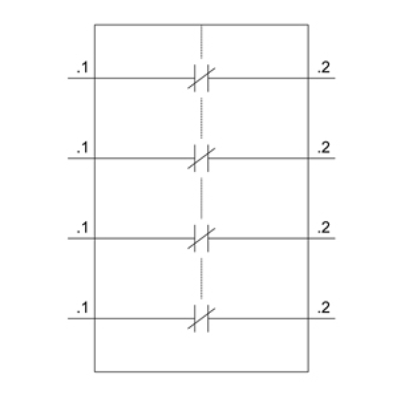 Siemens - Hilfsschalter, frontseitig, 4 Ö, .1/.2, .1/.2, .1/.2, .1/.2, Strombahn: 1 Ö, 1 Ö, 1 Ö, 1 Ö,-Beschreibung lesen
