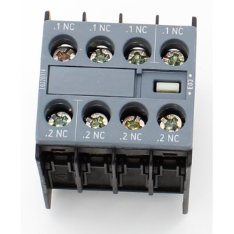 Siemens - Hilfsschalter, frontseitig, 4 Ö, .1/.2, .1/.2, .1/.2, .1/.2, Strombahn: 1 Ö, 1 Ö, 1 Ö, 1 Ö,-Beschreibung lesen