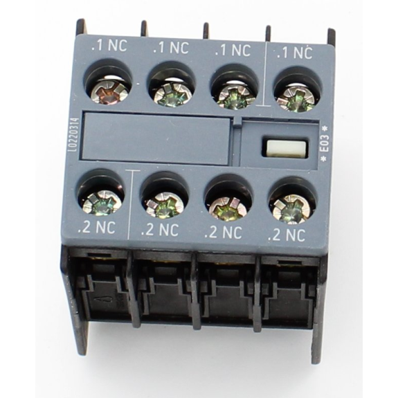 Siemens - Hilfsschalter, frontseitig, 4 Ö, .1/.2, .1/.2, .1/.2, .1/.2, Strombahn: 1 Ö, 1 Ö, 1 Ö, 1 Ö,-Beschreibung lesen
