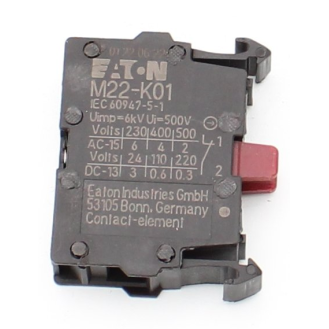 Eaton - M22-K01 - Kontaktelement, Schraubklemmen, Frontbefestigung, 1 Ö, 24 V 3 A, 220 V 230 V 240 V 6 A-Beschreibung lesen