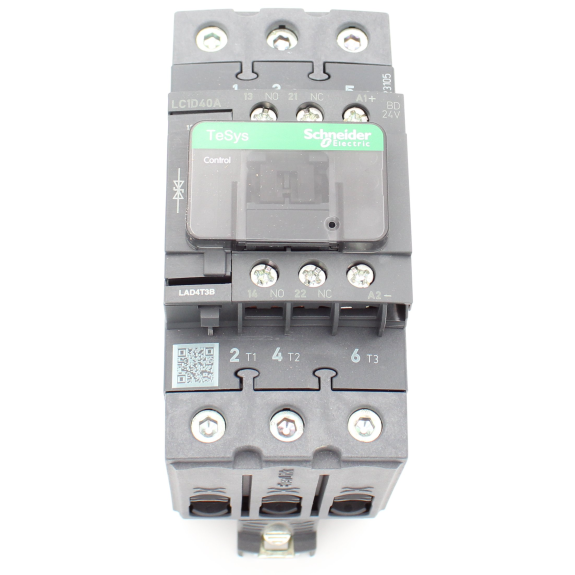 Schneider Electric - Leistungsschütz LC1D 3p, +1S+1Ö, 18.5 kW, 40 A, 400 V AC3, Spule 24 V DC-Beschreibung lesen