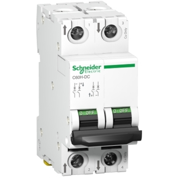 Schneider Electric - Leitungsschutzschalter C60H-DC, 2P, 1A, C-Charakteristik,-Beschreibung lesen