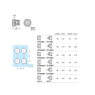 Schneider Electric - Drucktaster, Frontelement, Harmony XB4, Metall, 22mm, blau, unbeschriftet, tastend-Beschreibung lesen