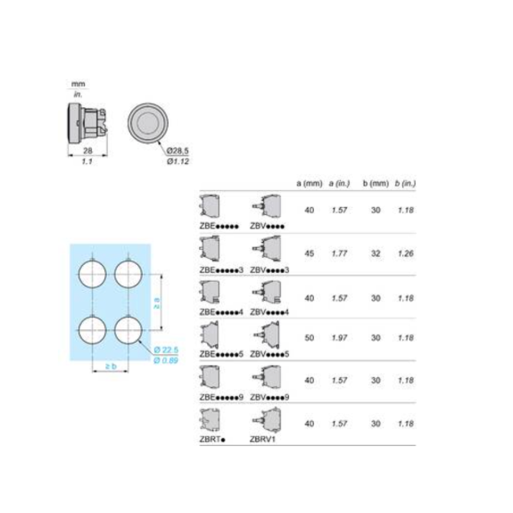 Schneider Electric - Drucktaster, Frontelement, Harmony XB4, Metall, 22mm, blau, unbeschriftet, tastend-Beschreibung lesen