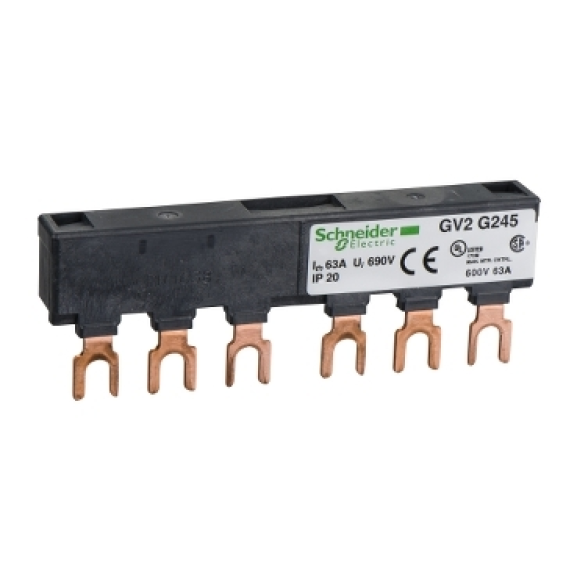 Schneider Electric - Drehstrom-Sammelschienensystem, 63A, 2Abgangsstellen, 45mm Abstand-Beschreibung lesen