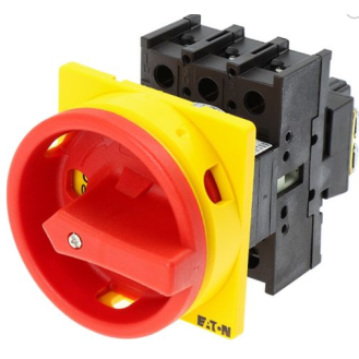 Eaton - P1-25/EA/SVB - Hauptschalter, P1, 25 A, Einbau, 3-polig, NOT-AUS-Funktion, Drehgriff rot, Sperrkranz gelb-Beschreibung lesen
