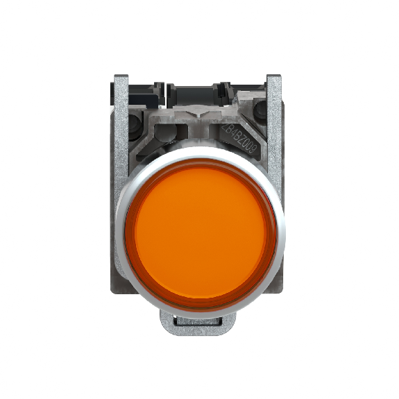 Schneider Electric - Leuchtdrucktaster, Harmony XB4, Metall, 22mm, orange, unbeschriftet, univ. LED, glatte Kalotte-Beschreibung lesen