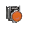 Schneider Electric - Leuchtdrucktaster, Harmony XB4, Metall, 22mm, orange, unbeschriftet, univ. LED, glatte Kalotte