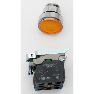 Schneider Electric - Leuchtdrucktaster, Harmony XB4, Metall, 22mm, orange, unbeschriftet, univ. LED, glatte Kalotte-Beschreibung lesen