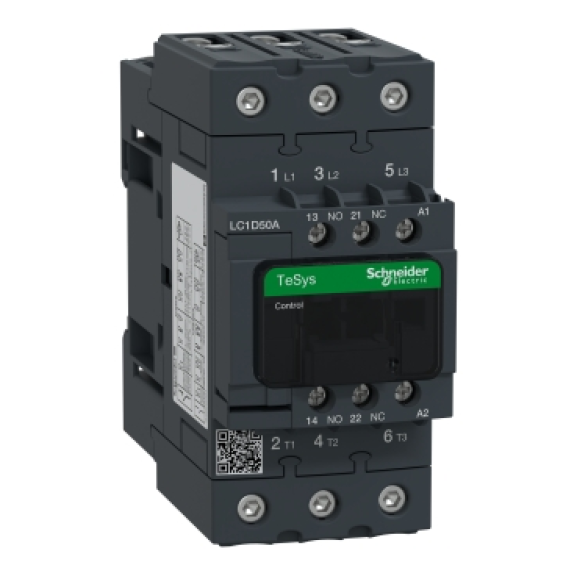 Schneider Electric - Leistungsschütz LC1D 3p, +1S+1Ö, 22 kW, 50 A, 400 V AC3, Spule 400 V AC-Beschreibung lesen