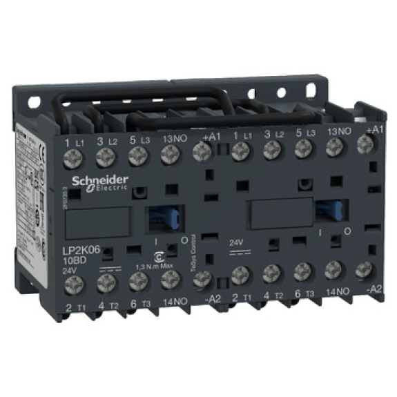 Schneider - Wendeschützkombination, 3p+1S, 4kW/400V/AC3, 9A, Spule 24V DC-Beschreibung lesen