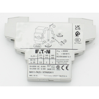 Eaton - NHI11-PKZ0 - Normal-Hilfsschalter, 1 S, 1 Ö, Rechtsseitig anbaubar an Motorschutzschalter, Schraubklemmen-Beschreibung lesen