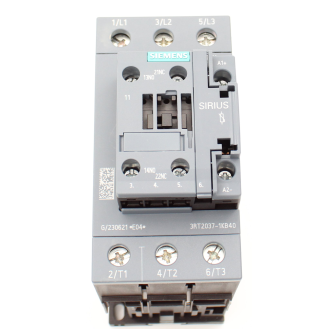 Siemens - Leistungsschütz, AC-3e/AC-3, 65 A, 30 kW / 400 V, 3-polig, DC 24 V, 0,8-1,2* US, mit integriertem Varistor-Beschreibung lesen