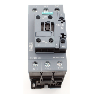 Siemens - Leistungsschütz, AC-3e/AC-3, 80 A, 37 kW / 400 V, 3-polig, DC 24 V, 0,8-1,2* US, mit integriertem Varistor-Beschreibung lesen