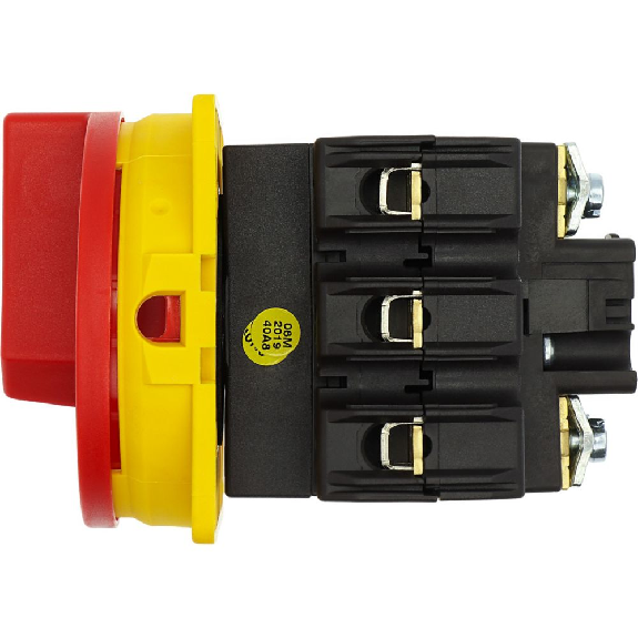 Eaton - P3-63/EA/SVB - Hauptschalter, P3, 63 A, Einbau, 3-polig, NOT-AUS-Funktion, Drehgriff rot, Sperrkranz gelb-Beschreibung lesen
