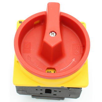 Eaton - P3-63/EA/SVB - Hauptschalter, P3, 63 A, Einbau, 3-polig, NOT-AUS-Funktion, Drehgriff rot, Sperrkranz gelb-Beschreibung lesen