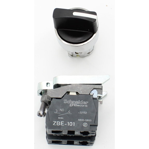 Schneider Electric - Wahlschalter, Harmony XB4, Metall, 22mm, schwarz, 3 Stellungen, rastend, 2S-Beschreibung lesen