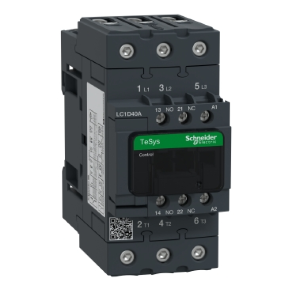 Schneider Electric - Leistungsschütz LC1D 3p, +1S+1Ö, 18.5 kW, 40 A, 400 V AC3, Spule 230 V AC-Beschreibung lesen