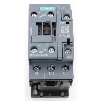 Siemens - Leistungsschütz, AC-3e/AC-3, 12 A, 5,5 kW / 400 V, 3-polig, AC 24 V, 50 Hz, Hilfskontakte: 1 S + 1 Ö-Beschreibung lesen