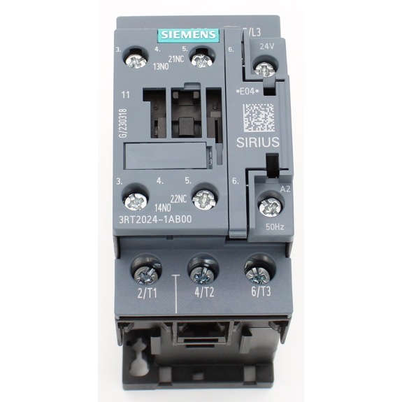 Siemens - Leistungsschütz, AC-3e/AC-3, 12 A, 5,5 kW / 400 V, 3-polig, AC 24 V, 50 Hz, Hilfskontakte: 1 S + 1 Ö-Beschreibung lesen