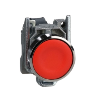 Schneider Electric - Drucktaster, Harmony XB4, Metall, 22mm, rot, unbeschriftet, tastend, Schraubklemme, 1Ö-Beschreibung lesen