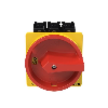 Eaton - P3-100/V/SVB - Hauptschalter, P3, 100 A, Zwischenbau, 3-polig, NOT-AUS-Funktion, Drehgriff rot, Sperrkranz gelb