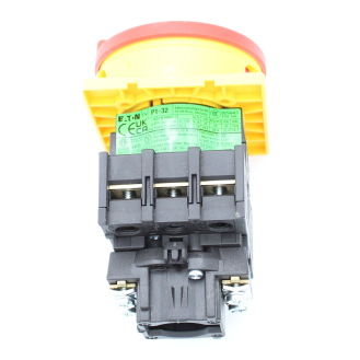 Eaton - P1-32/EA/SVB - Hauptschalter, P1, 32 A, Einbau, 3-polig, NOT-AUS-Funktion, Drehgriff rot, Sperrkranz gelb-Beschreibung lesen