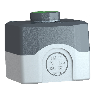 Schneider Electric - Aufbaugehäuse, Harmony XALD, Kunststoff, dunkelgrau, 1 Drucktaster, grün, I, 22mm, 1S-Beschreibung lesen