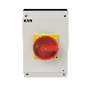 Eaton - P3-63/I4/SVB - Hauptschalter, P3, 63 A, Aufbau, 3-polig, NOT-AUS-Funktion, Drehgriff rot, Sperrkranz gelb
