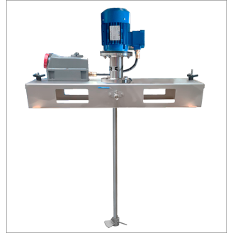 Agitatore Pmix IBC ATEX da 1.500 giri/min e 0,75 kW con elica marina in acciaio inox e sezionatore ATEX 2GD.-Leggi tutto