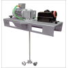 Agitatore Pmix IBC ATEX, 200 giri/min, 0,75 kW, con turbina Turbo Cup e sezionatore ATEX 2GD.