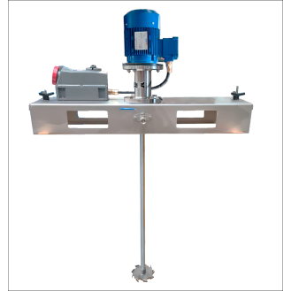 Agitatore Pmix IBC ATEX da 1.500 giri/min e 0,75 kW con disco Cowles in acciaio inox e sezionatore ATEX 2GD-Leggi tutto
