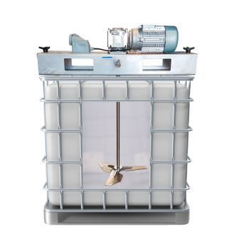 Agitatore Pmix IBC ATEX, 300 giri/min, 1,5 kW, con turbina Turbo Cup e sezionatore ATEX 2GD.-Leggi tutto