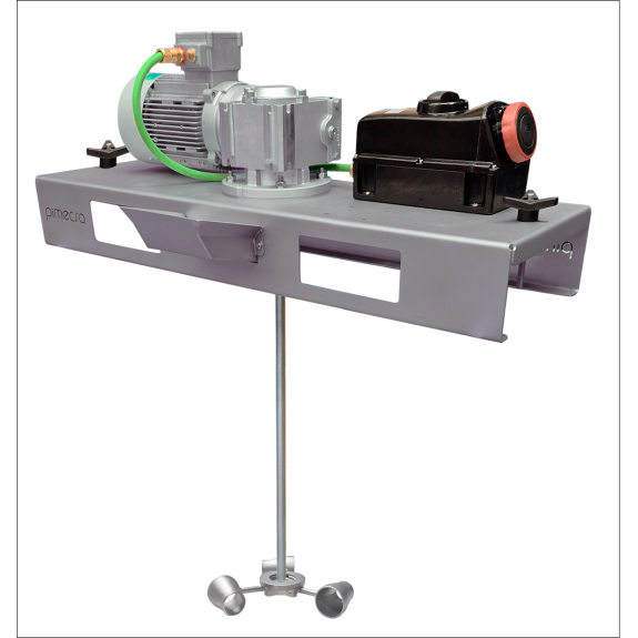 Agitatore Pmix IBC ATEX, 300 giri/min, 1,5 kW, con turbina Turbo Cup e sezionatore ATEX 2GD.-Leggi tutto
