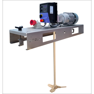 Agitatore Pmix IBC, 300 giri/min, 1,5 kW, con turbina STIL PP e azionamento a frequenza variabile-Leggi tutto