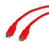 USB 2.0 Kabel, Typ C-C, ST/ST, Silikon, 60W, rot, 1 m