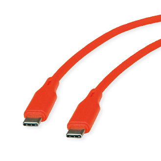 USB 2.0 Kabel, Typ C-C, ST/ST, Silikon, 60W, orange, 1 m-Beschreibung lesen