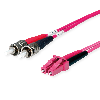 Câble adaptateur duplex 50/125 OM4, 2x ST, 1x LC Duplex, violet, 10 m