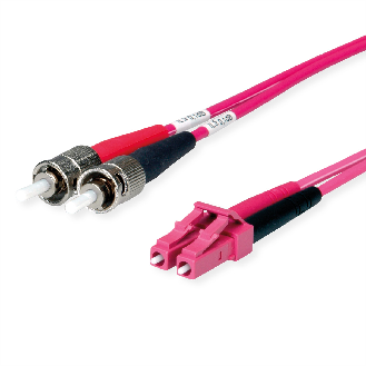Câble adaptateur duplex 50/125 OM4, 2x ST, 1x LC Duplex, violet, 10 m-Lire la description