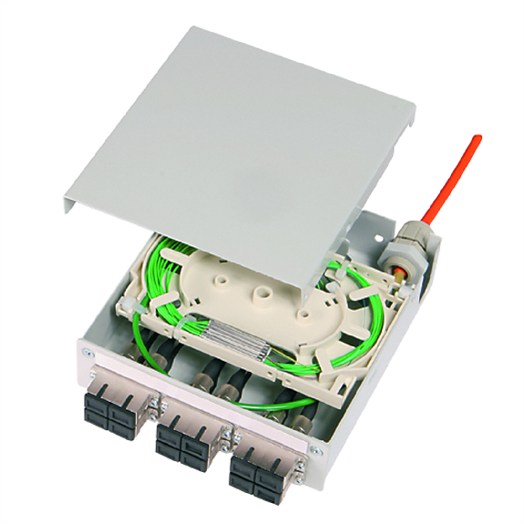 Distributeur 6xLC-D cassette d'épissure, Pigtails 12xG50/125 OM2, LC Distributeur 6xLC-D cassette d'épissure, Pigtails 12xG50/125 OM2, LC-Lire la description