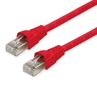 Cordon S/FTP, Cat.6A, LSOH, rouge, 4,5 m-Lire la description