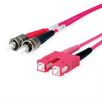 Câble adaptateur duplex 50/125 OM4, 2x ST, 1x SC dpx, violet, 1 m-Lire la description