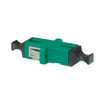 Coupleur SC/APC Duplex, Singlemode, Manchon en céramique, boîtier plastique, vert-Lire la description