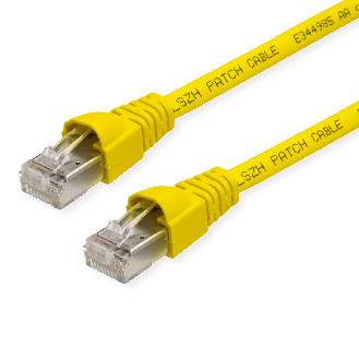 Cordon S/FTP Cat.6A LSOH jaune 15 m-Lire la description